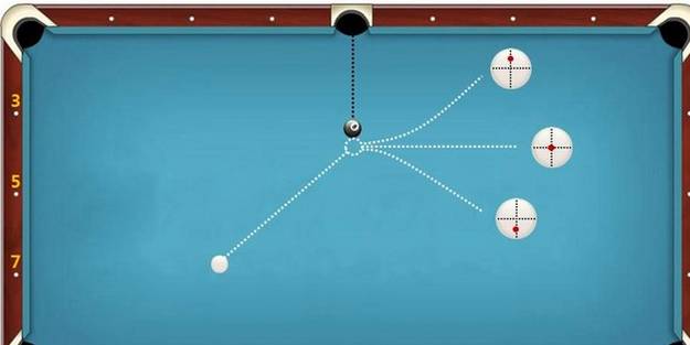 各种台球杆法下母球和目标球分离角图解